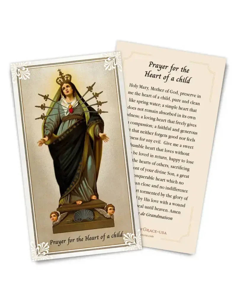 The Retro- A Full of Grace USA Company Prayer For the Heart of A Child Holy Card