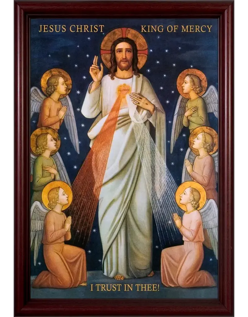 Nelson Fine Art and Gifts 8 x 12" King of Divine Mercy Cherry Framed Art