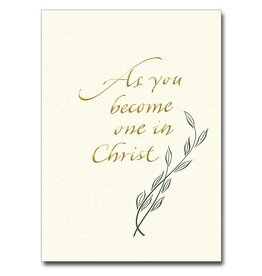 Altar + Home As You Become One in Christ Wedding Congratulations Card