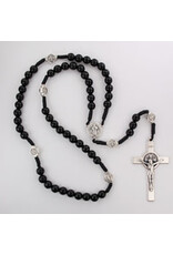 McVan Black Wood Cord St. Benedict Rosary