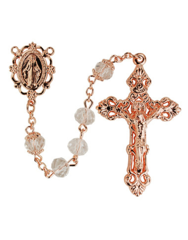 McVan 8MM Crystal Rose Gold Rosary