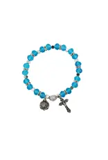 McVan Aqua Rosary Stretch Bracelet