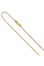 Leslie's 0.95mm Gold Plated Sterling Silver Box Adjustable Chain, 16-18"