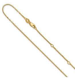 Leslie's 0.95mm Gold Plated Sterling Silver Box Adjustable Chain, 16-18"