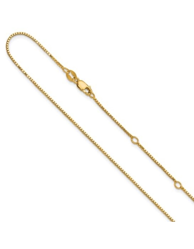 Leslie's 0.95mm Gold Plated Sterling Silver Box Adjustable Chain, 16-18"