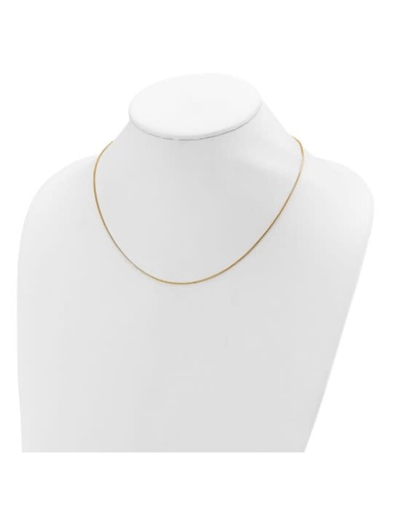 Leslie's 0.95mm Gold Plated Sterling Silver Box Adjustable Chain, 16-18"