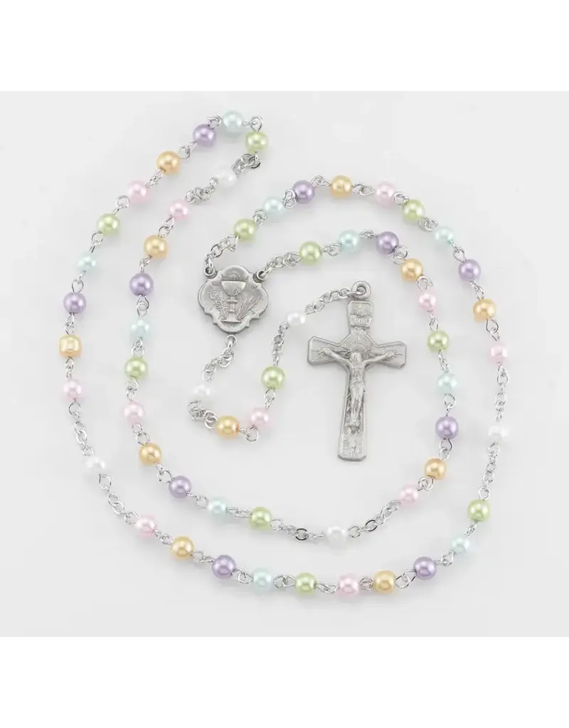 HMH Religious 6mm Round Multi-Color Bead New England Pewter Rosary