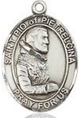 Bliss Manufacturing Sterling Silver St. Pio of Pietrelcina Medal With 20" Chain