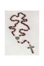 Lumen Mundi Saint Benedict Oval Wood Rosary - Enameled Center