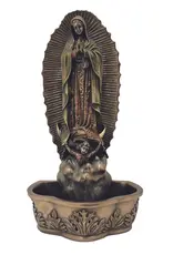 Veronese Collection 7.5" Our Lady of Guadalupe Bronze Holy Water Font