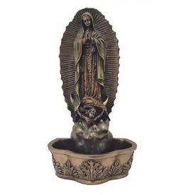 Veronese Collection 7.5" Our Lady of Guadalupe Bronze Holy Water Font