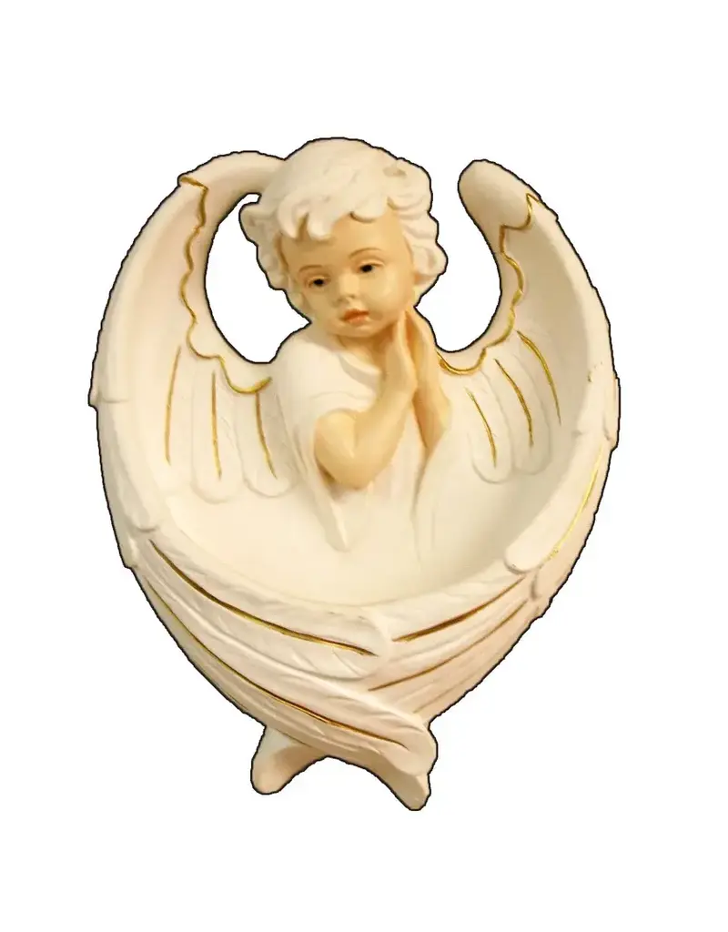 Goldscheider of Vienna 6.5" Praying Angel Holy Water Font