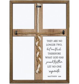 Matthew 19:6 What God Has Joined Together 15x10" Wood Sign - Wedding Gift