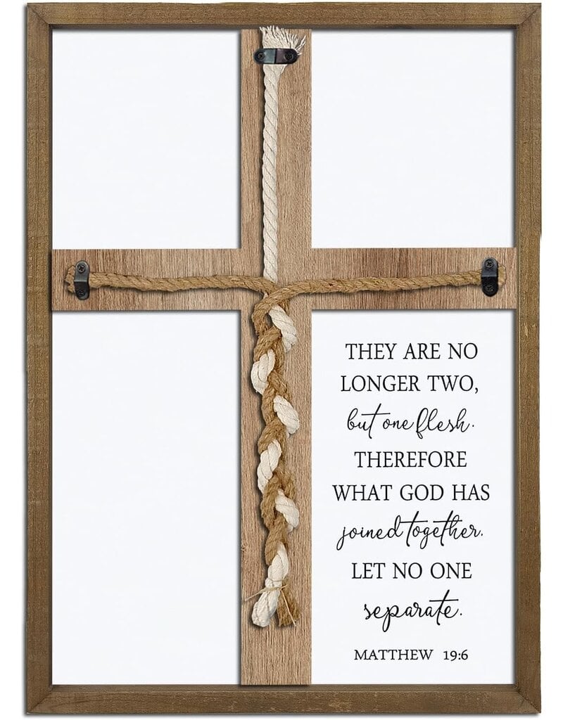 Matthew 19:6 What God Has Joined Together 15x10" Wood Sign - Wedding Gift