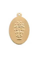 HMH Religious 16kt Gold Over Sterling Silver Miraculous Medal With 18" Chain Necklace