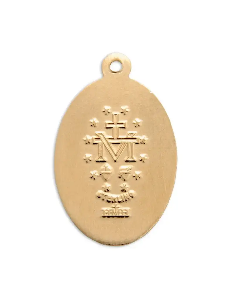 HMH Religious 16kt Gold Over Sterling Silver Miraculous Medal With 18" Chain Necklace
