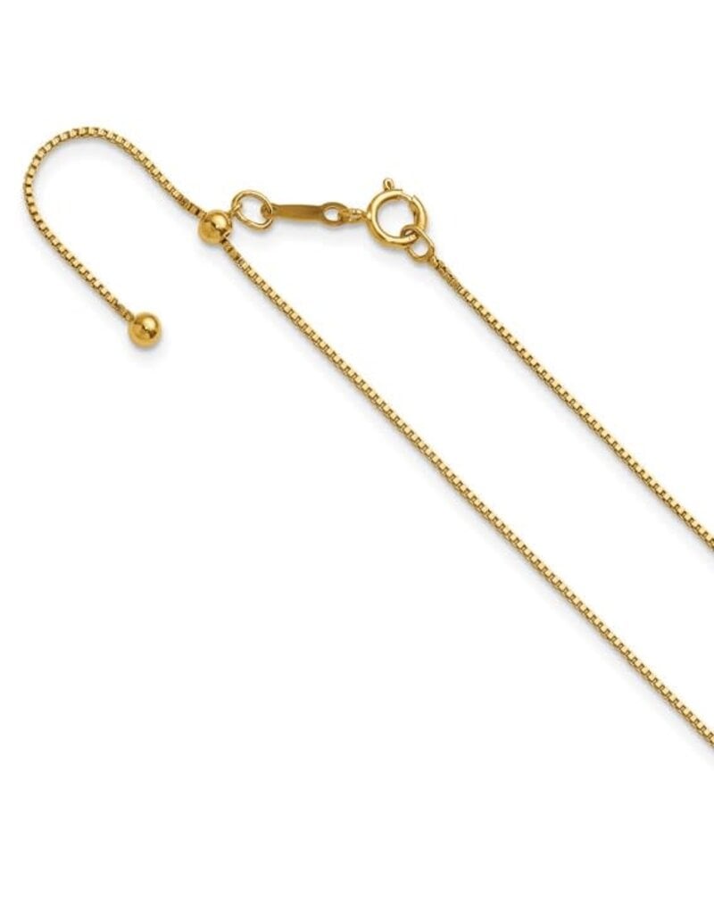 14KT Gold-Filled .80 mm adjustable Box Chain 22 inch