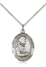 Bliss Manufacturing Sterling Silver St. Pio of Pietrelcina Medal With 20" Chain