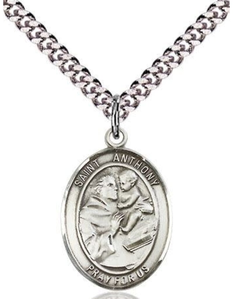 Bliss Manufacturing Sterling Silver St. Anthony of Padua medal With 20" Chain