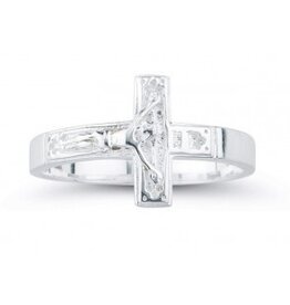 HMH Religious Sterling Silver Crucifix Ring Size 10
