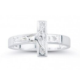 HMH Religious Sterling Silver Crucifix Ring Size 8