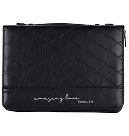 White Dove Designs Black Quilt Style Bible Cover - Amazing Love
