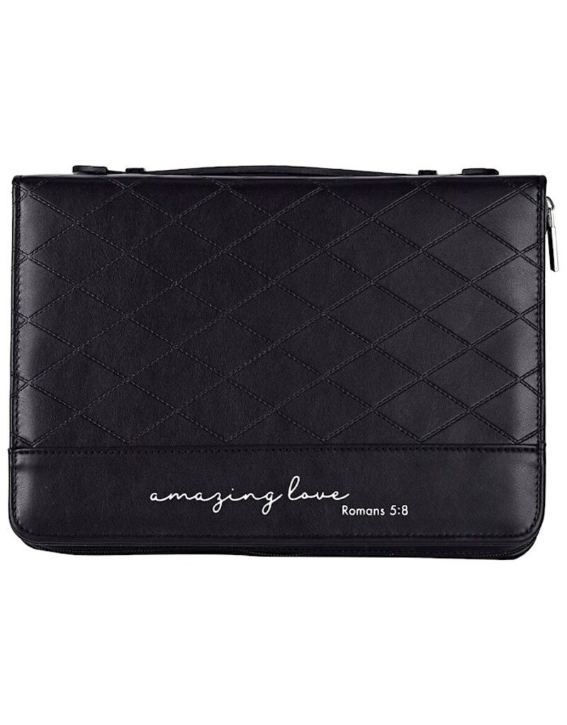 White Dove Designs Black Quilt Style Bible Cover - Amazing Love