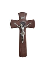 Sine Cera 13″ Walnut St. Benedict Wall Crucifix