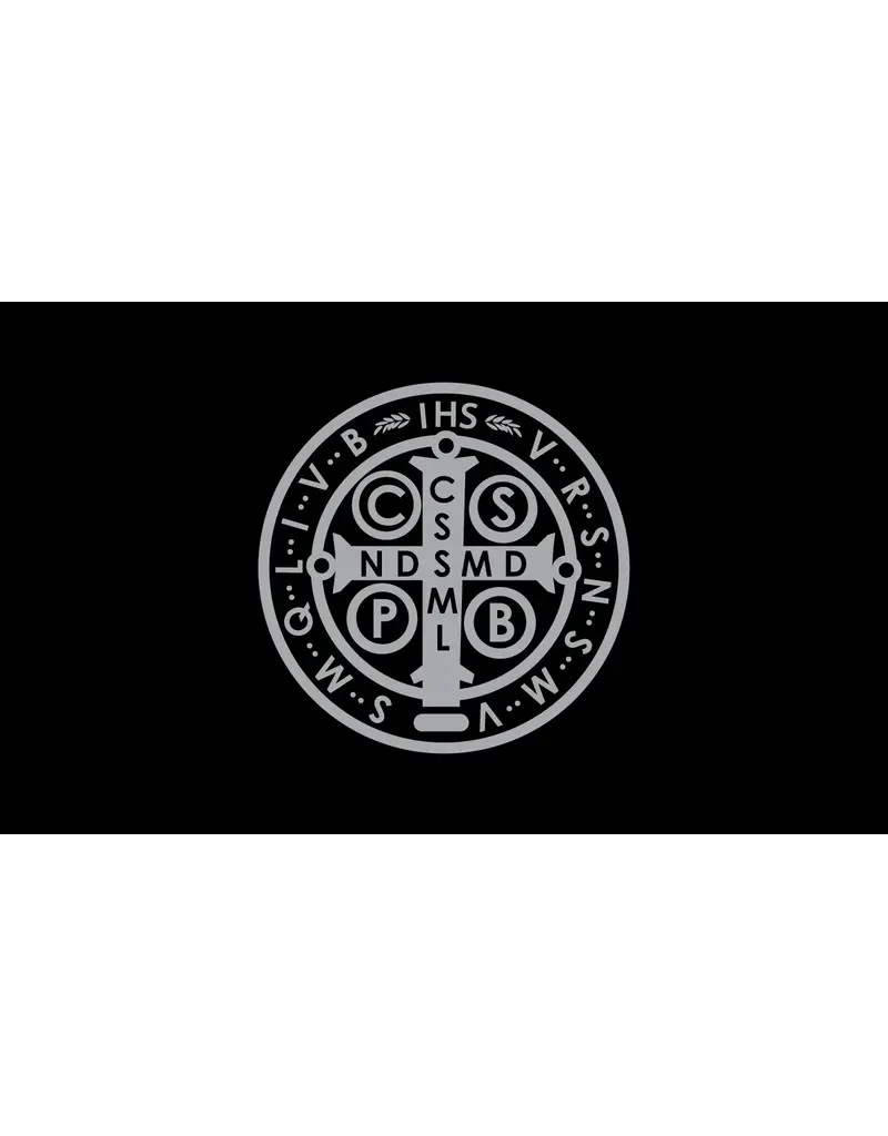 St. Benedict Medal Flag – Double Sided with IHS
