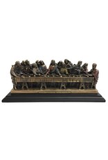 Goldscheider of Vienna 14" x 4.5" x 6" Last Supper Bronze Lightly Hand Painted Statue