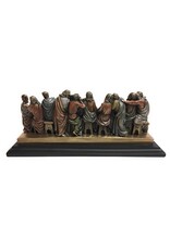 Goldscheider of Vienna 14" x 4.5" x 6" Last Supper Bronze Lightly Hand Painted Statue