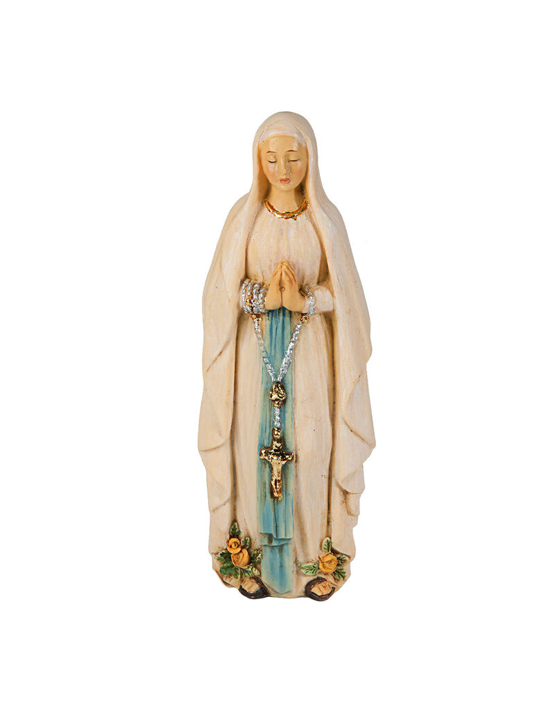 WJ Hirten 4" Statue with Prayer Card Our Lady of Lourdes