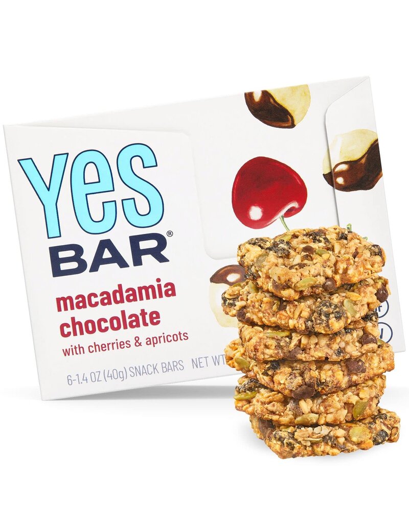 Yes Bar Yes Bar - Macadamia Cherry Chocolate - Gourmet Plant-Based Snack Bar