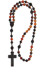 Sine Cera Agate and Jujube Wood Rosary 8mm