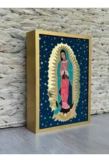 Be Still Prayer Space Copy of Illustration in Box Frame - Guadalupe, Gold frame, Hail Mary Prayer Card | Be Still Prayer Space