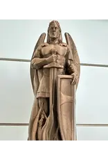 Be Still Prayer Space 3D printed: 5" St. Michael with shield Statue - Bronze | Be Still Prayer Space