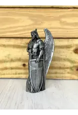 Be Still Prayer Space 3D printed: 5" St. Michael with shield Statue - Pewter | Be Still Prayer Space