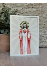 Be Still Prayer Space Illustration in Box Frame - Sacred Heart of Jesus, White Frame | Be Still Prayer Space