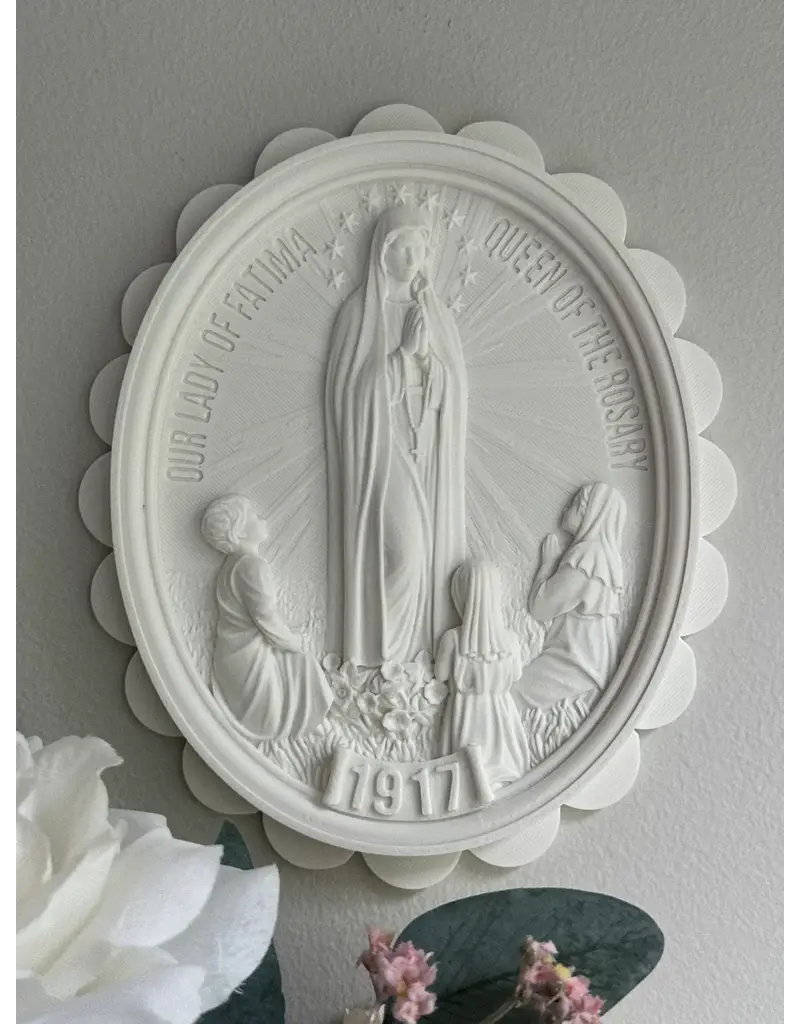 Be Still Prayer Space Fatima Scalloped Wall Plaque - Large