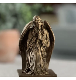 Be Still Prayer Space Bronze 5" Angel Praying Statue | Be Still Prayer Space