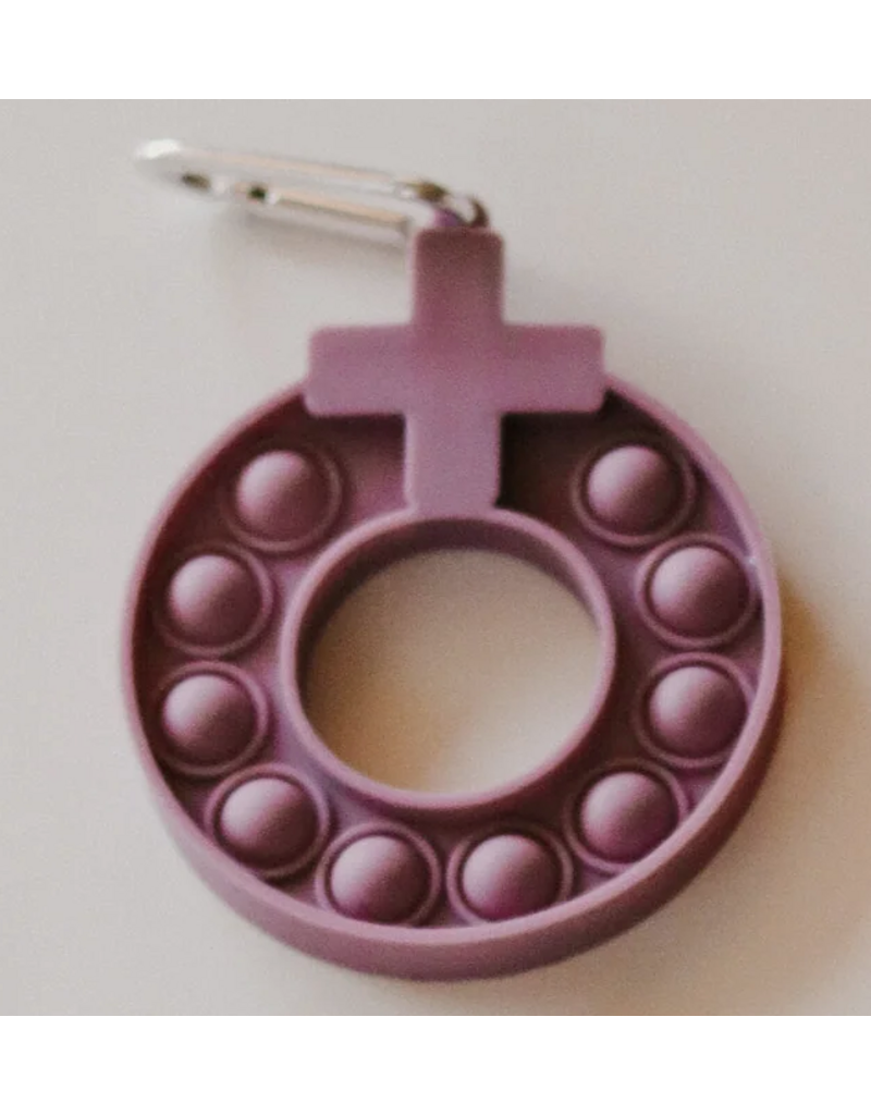 Gather and Pray Decade Rosary Pop-It Keychain: Mauve