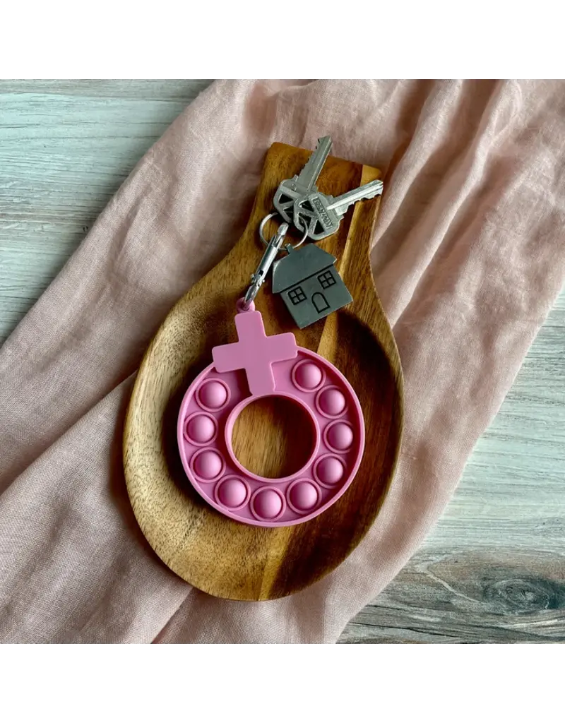 Gather and Pray Decade Rosary Pop-It Keychain: Mauve