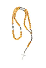 Wallace Brothers Manufacturing Olivewood Corded Rosary with Jerusalem Soil Centerpiece