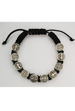 McVan Black St. Benedict Cord Bracelet Adjustable