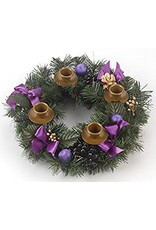 Vermont Christmas Company Purple Ribbon Advent Wreath
