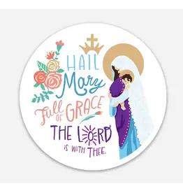 Be Still Prayer Space Round Hail Mary Prayer Sticker  | Be Still Prayer Space