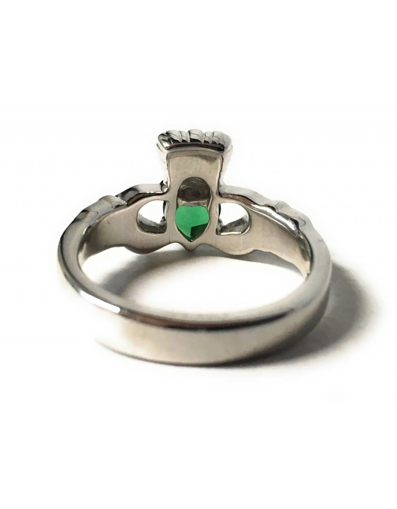 Bliss Manufacturing Sterling SIlver Claddagh Ring Emerald Size 5