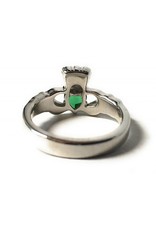 Bliss Manufacturing Sterling SIlver Claddagh Ring Emerald Size 6