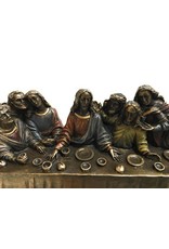 Goldscheider of Vienna 14" x 4.5" x 6" Last Supper Bronze Lightly Hand Painted Statue