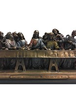 Goldscheider of Vienna 14" x 4.5" x 6" Last Supper Bronze Lightly Hand Painted Statue